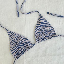 Corpiño bikini cebra azul